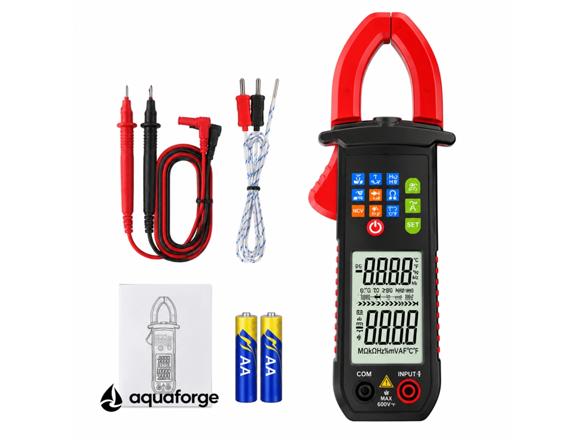 Alicate Amperimétrico Aquaforge Cp-101s, 600a, Ncv