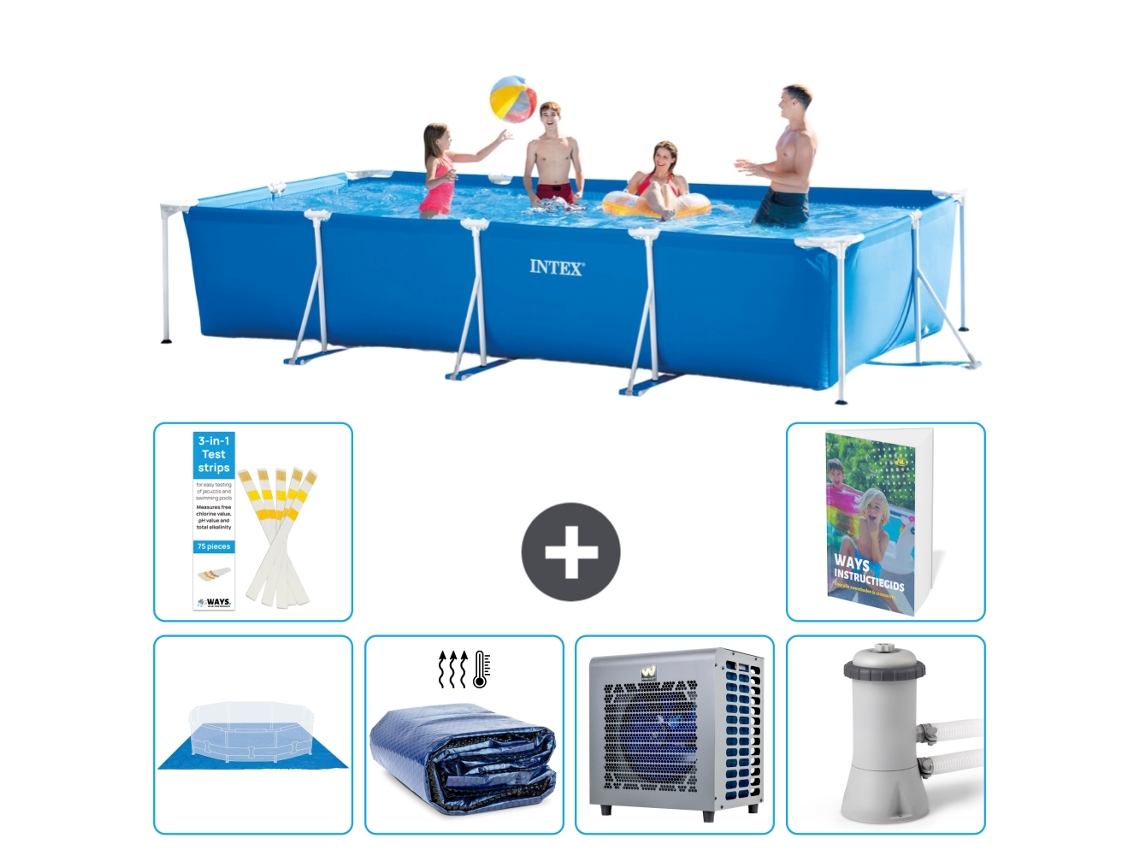 Piscina com Estrutura Retangular 450x220x84 Cm 5 peças S124 INTEX