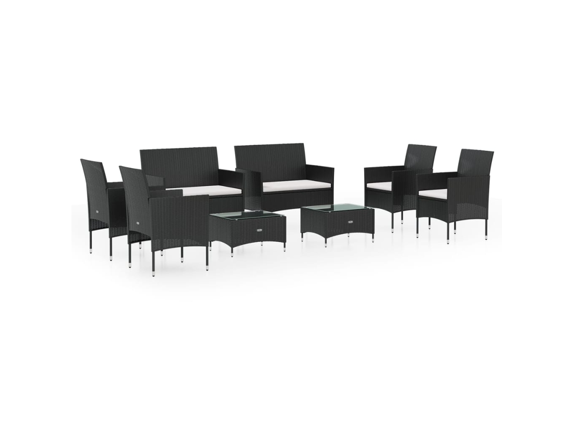Garden Lounge Set, Garden Lounge Sets Vidaxl Preto Rattan / Vime (n/a)