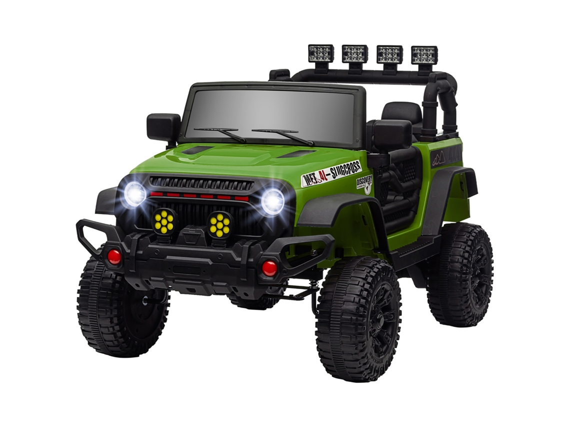 Carro Elétrico Infantil 12v 100x63x65 Cm Verde (controle Remoto, Faróis Led, Buzina e Música)