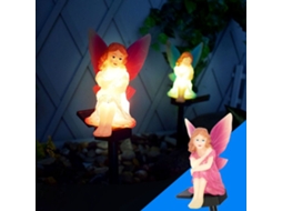 Lâmpada Solar Fada Flor Decorativa IP65 Luz Branca Quente Rosa/Azul S/MARCA