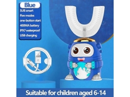 Escova De Dentes Elétrica Infantil Vip Smart 360 Graus Xaomi U, Automática, Ultrassônica, De Silicone, Com Estampa De Desenho Animado.