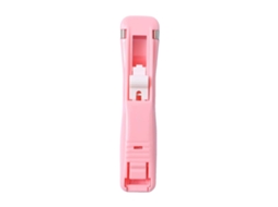 Dispenser De Clips De Papel Clam Mango Plástico Metal Fuerte Para Documentos Notas Rosado