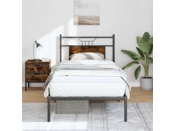Estrutura Cama S/ Colchão Derivados De Madeira Carvalho Fumado