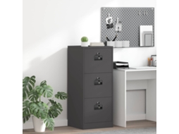 Vidaxl Armário De Arquivo Com Gaveta Preto 45,5 X 42 X 106,5 Cm