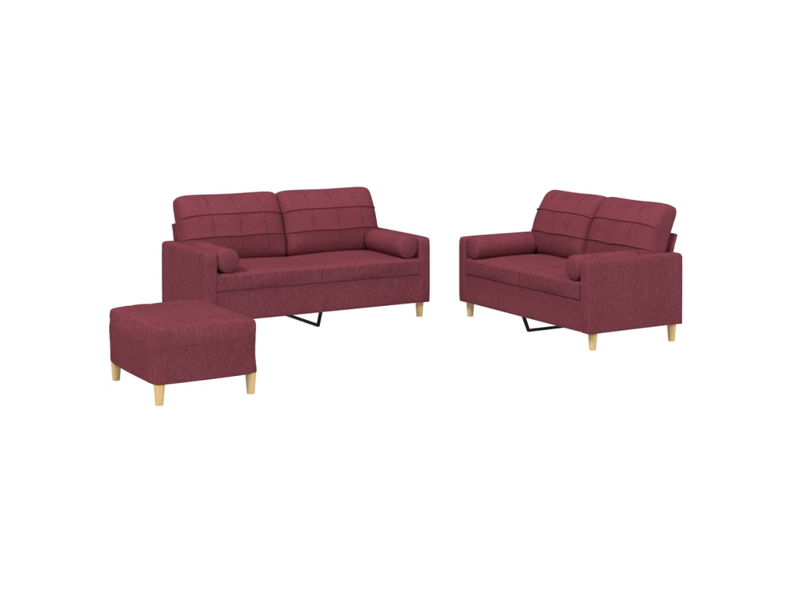 Sofa Set, Sofa Sets Vidaxl Vermelho Tecido (n/a)