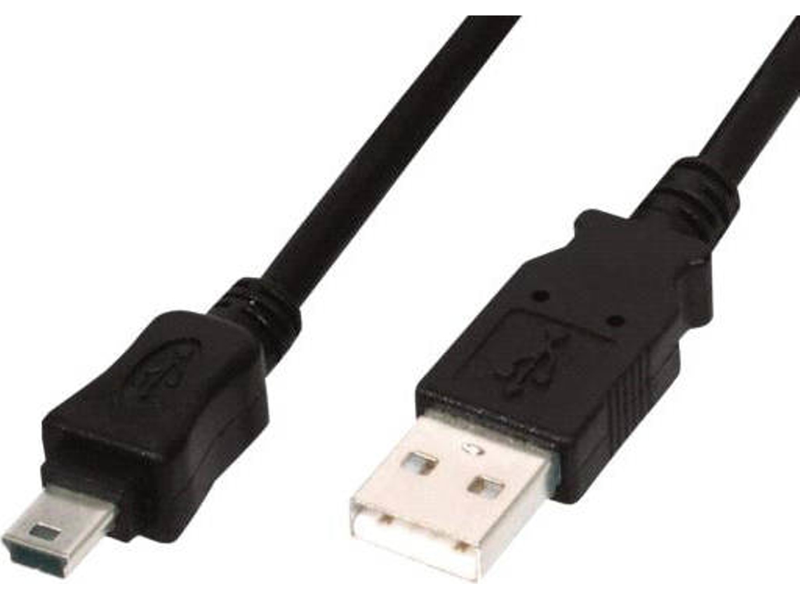 Cabo USB ASSMANN USB A/Mini-USB B 1 m Macho/Macho Preto