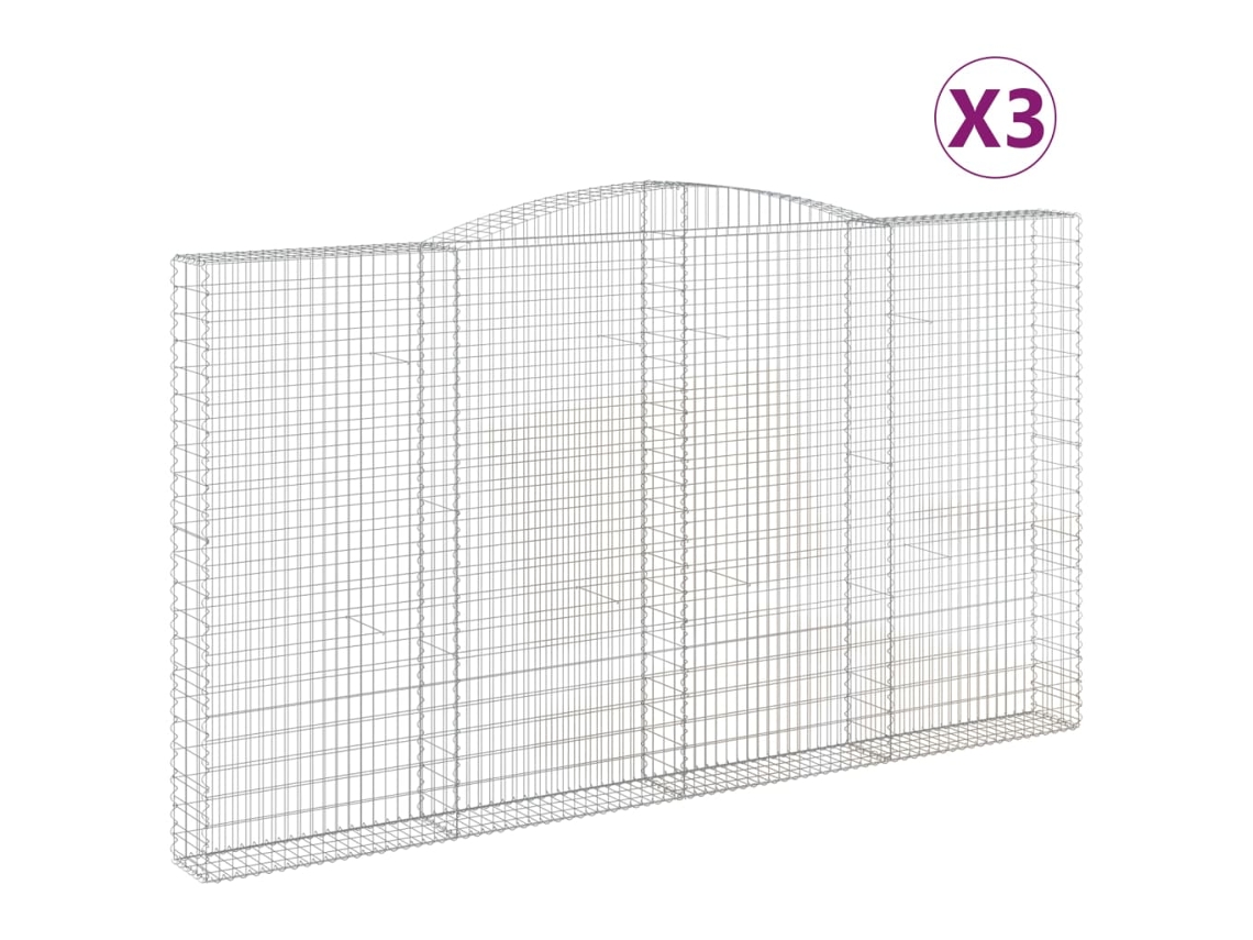 Gabion Basket, Gabion Baskets Vidaxl Prateado Ferro (400 X 30 X 220/240 Cm)