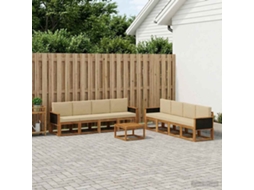 Vidaxl Conjunto De Sofás Para Exterior 9 Unid. Natural