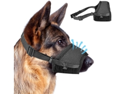 Focinheira Antilatido Ajustável Preta para Cães com Malha Autoadesiva AQUAFORGE