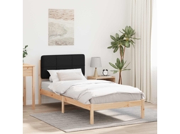Vidaxl Estrutura De Cama Com Cabeceira Estofada Preto 80 X 200 Cm
