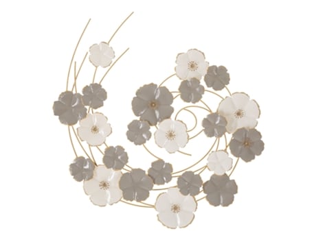 Painel decorativo floral 3D de Mauro Ferretti em metal multicolorido 63,5 x 5 x 67,9 cm