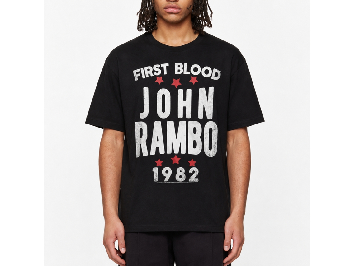 Rockinstone Rambo Movie Stars Black Adult T-shirt Size:xl