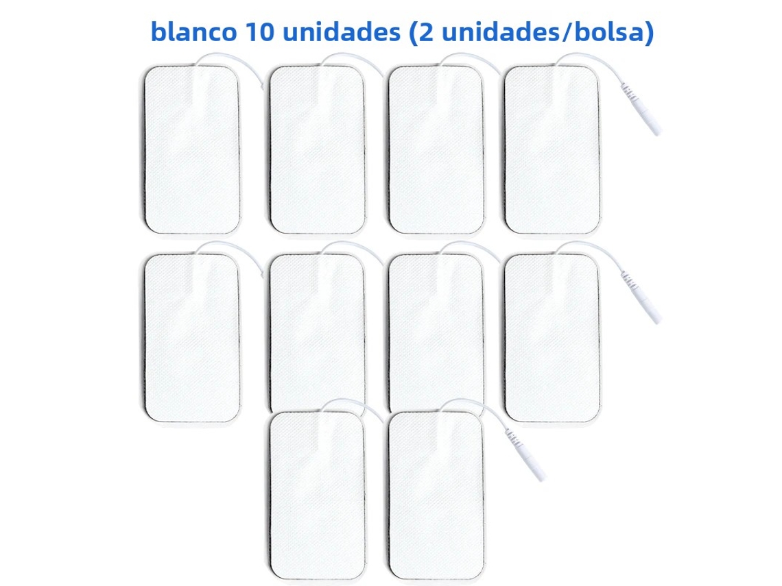 (10 Unidades Brancas, 5x9cm) Adesivos De Eletrodo Não Tecido, 5*9cm, Com Conector De 2mm
