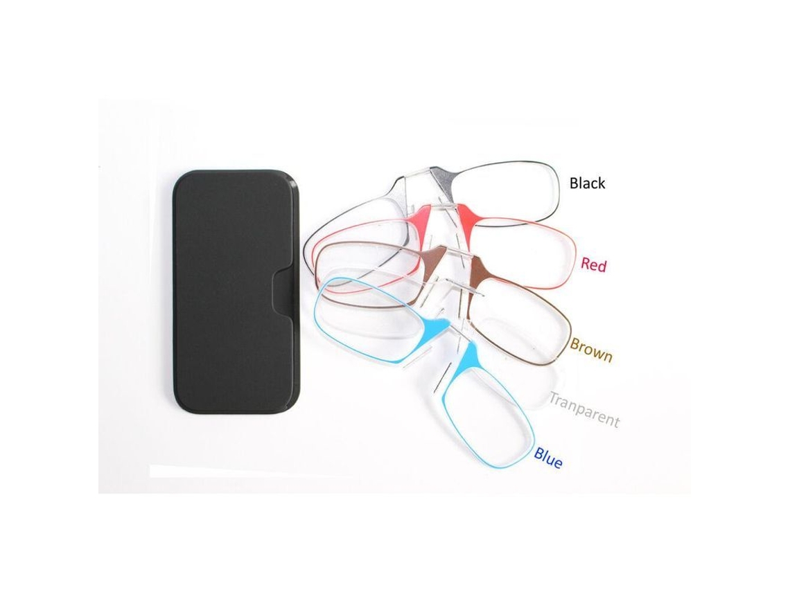Gafas De Leitura Presbicia Mini Portáteis Sem Cabos Clip Nariz +1.0 A +4.0 Com Estojo Zts Transparente 2.50 Força
