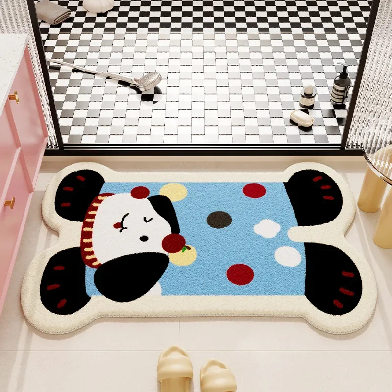 Tapete De Banheiro Com Desenho Animado Fofo (estilo 15, 80x120cm), Absorvente E Macio.