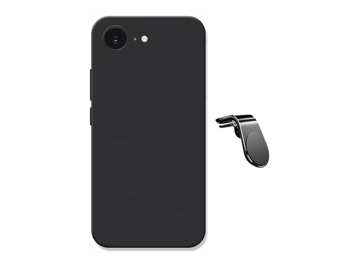 Kit Suporte L Capa Silicone Líquido Phonecare Para Apple Iphone 17e - Preto