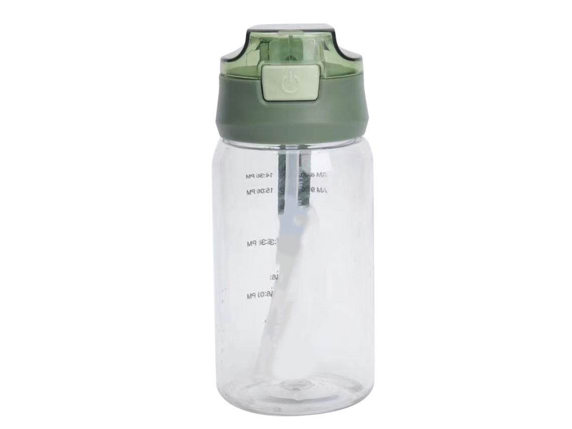 Garrafa De Água 520ml Com Estampa De Letras Corpo Transparente Com Cinto Para Escritório E Exterior