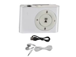 Mali reprodutor de Música Digital Portátil Minimp3 com Clip Posterior Fone de Ouvido e Cabo Usb Prata