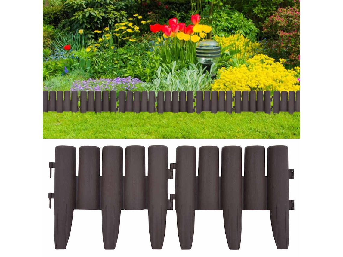Vidaxl Bordas De Relvado 36 Pcs 10 M Pp Castanho