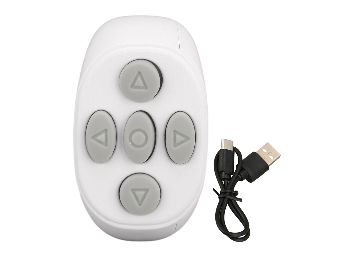 Aetheria controle Remoto Bluetooth Anel para Selfie, Tiktok, Volume e Navegação Celular Branco