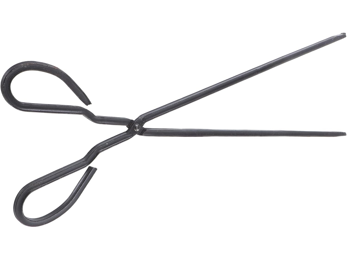 Pinça De Ferro Vintage Longa Para Churrasco E Lareira, Fácil De Limpar E Guardar, Para Manusear Carvão Com Segurança