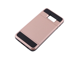Capa deslizante para Samsung S6 Edge Plus com slot para cartão, rosa dourado