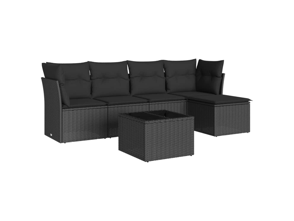 Garden Sofa Set, Garden Sofa Sets Vidaxl Preto Rattan / Vime (n/a)