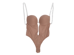 Body feminino de compressão firme, tamanho G, marrom escuro