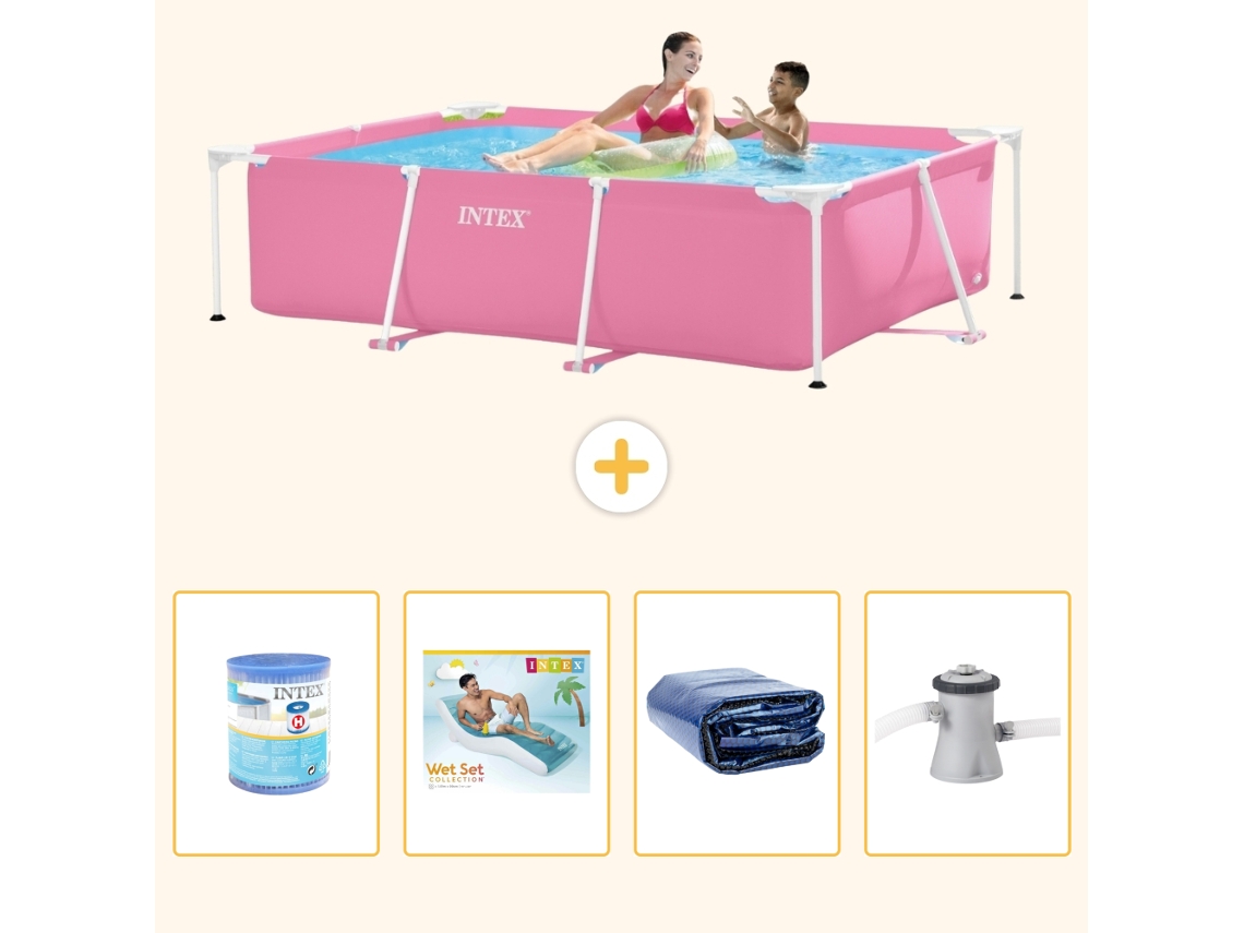 Intex Piscina Com Estrutura Retangular - 220x150x60 Cm - 5-peças S173