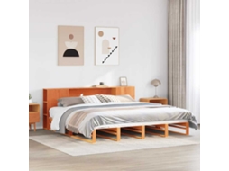 Vidaxl Cama Sem Colchão 200x200 Cm Madeira Maciça Castanho-mel