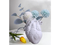 Vaso de Corazón Anatomico Creativo Escultura Personalizada para Flores Sala de Estar Blanco
