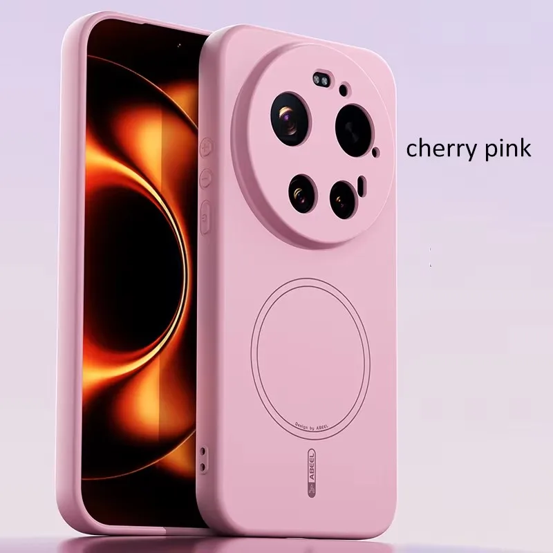 Capa Protetora De Tpu Magnética De Silicone (rosa) Para Xiaomi 17 Promax