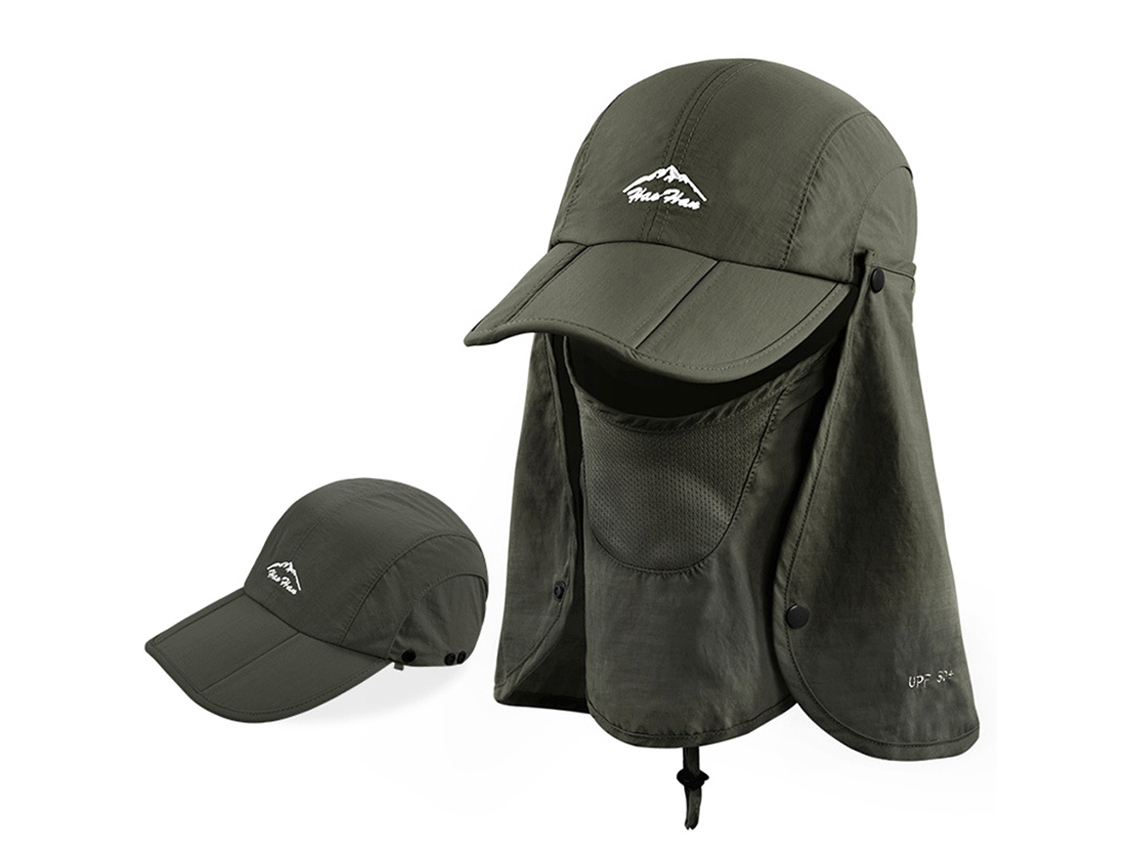 Chapéu Solar Detachável com Aba de Pesca Proteção Uv