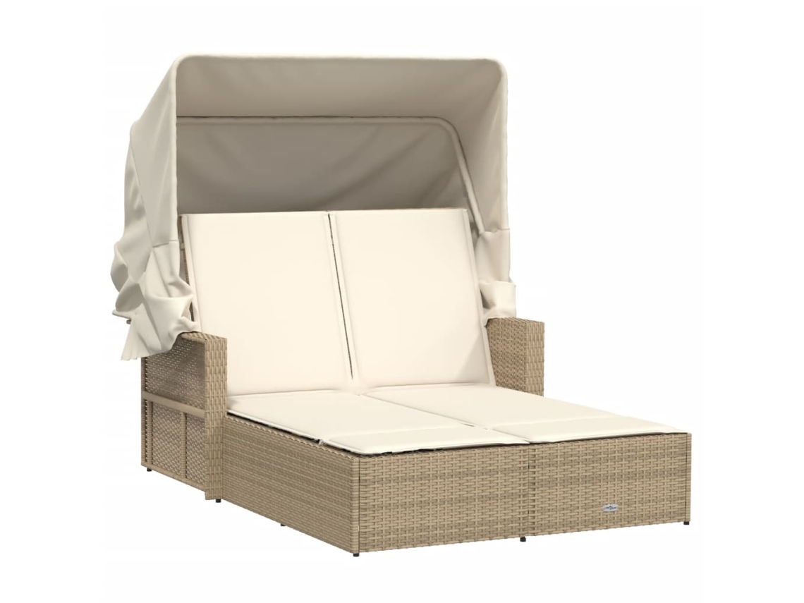 Double Sun Lounger, Double Sun Loungers Vidaxl Bege Rattan / Vime (n/a)