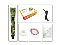 Caneta De Impressão 3d Infantil, Caneta De Desenho Diy Com Tela Lcd, 3m X 3 Cores Filamentos, Camuflar Digitallab