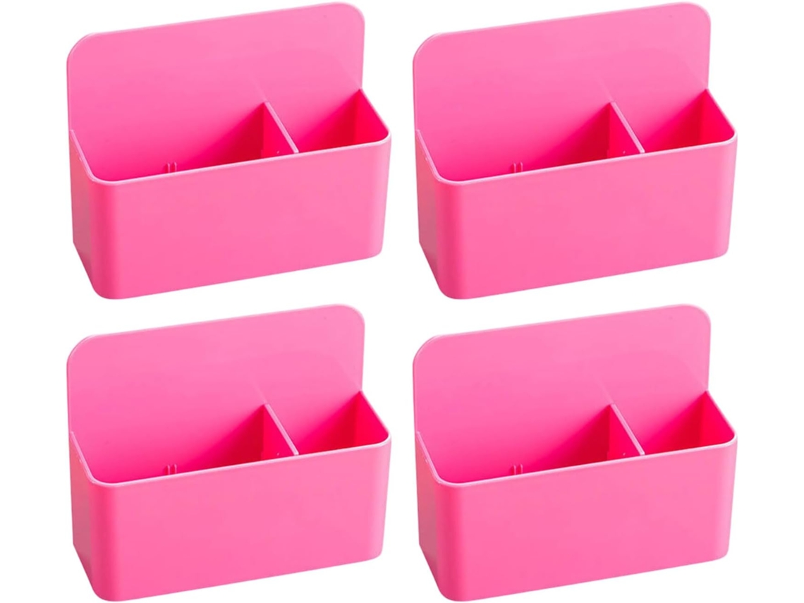 Organizador Magnético para Geladeira com 4 Peças Quadro Branco e Acessórios de Organização Sala Aula 12 (rosa)
