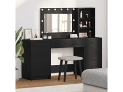 Vidaxl Mesa De Vestir 3 Unid. Carvalho Preto 78,5 X 41 X 135 Cm