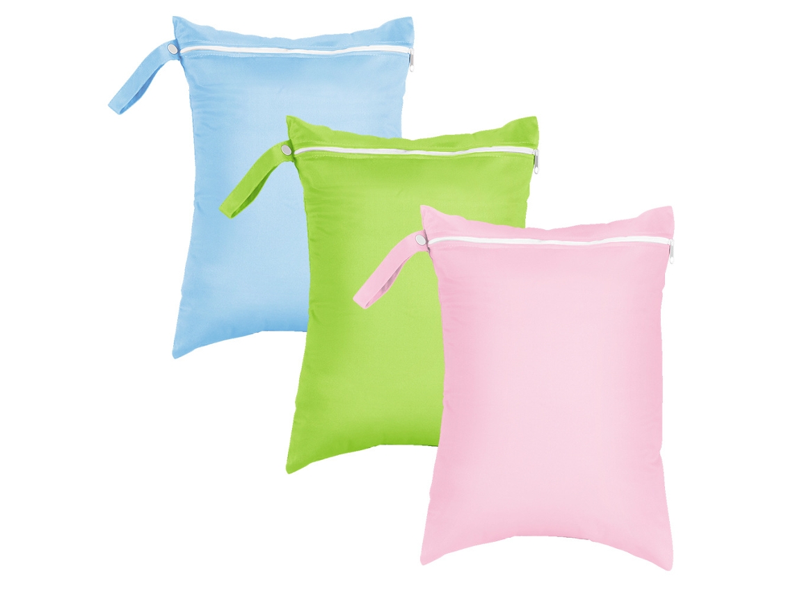 Bolsas Molhadas, 3 Pacotes, 40 X 30 Cm, À Prova D‘água com Zíper ZYBLSSBB (rosa, Azul, Verde)