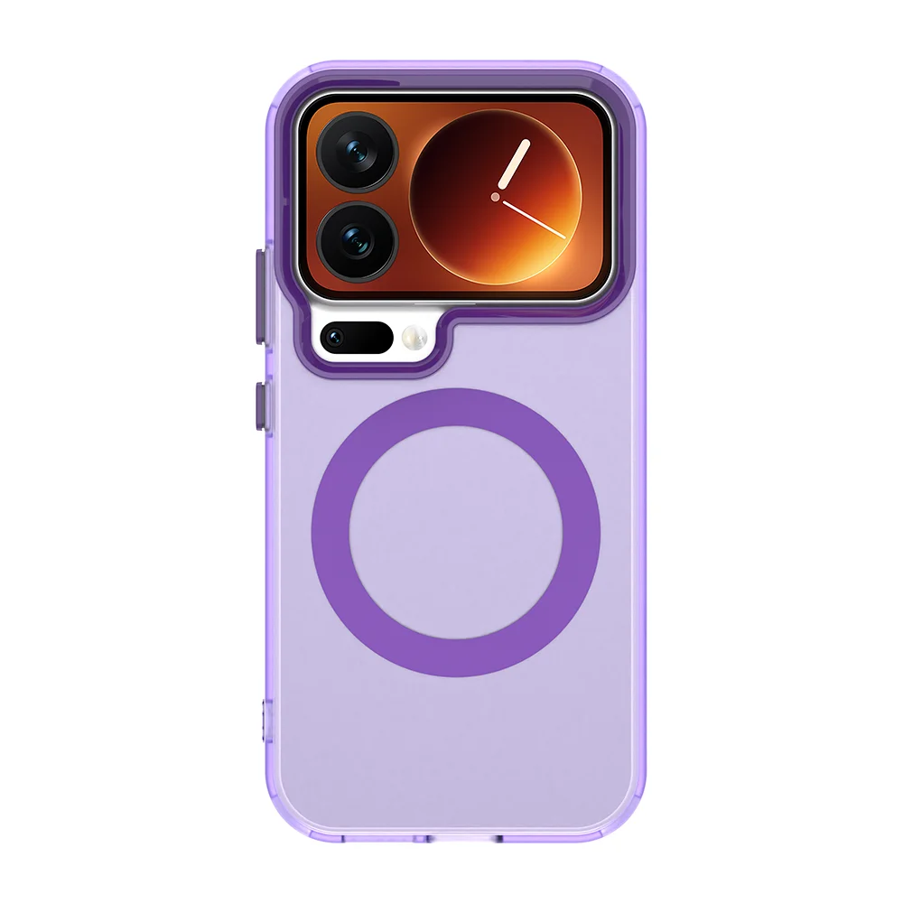 (xiaomi 17 Pro Roxo) Capa Protetora Transparente Fosca Com Carregamento Magnético Sem Fio Magsafe