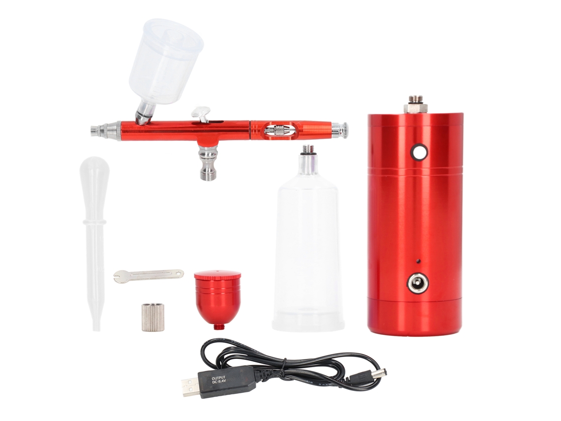 Mini conjunto de aerógrafo recarregável sem fio, fácil de usar para tatuagem, pintura de modelos e decoração de bolos.