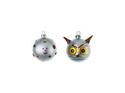 Conjunto de 2 Bolas de Natal - Fioccodineve e Uffoguffo A DI ALESSI