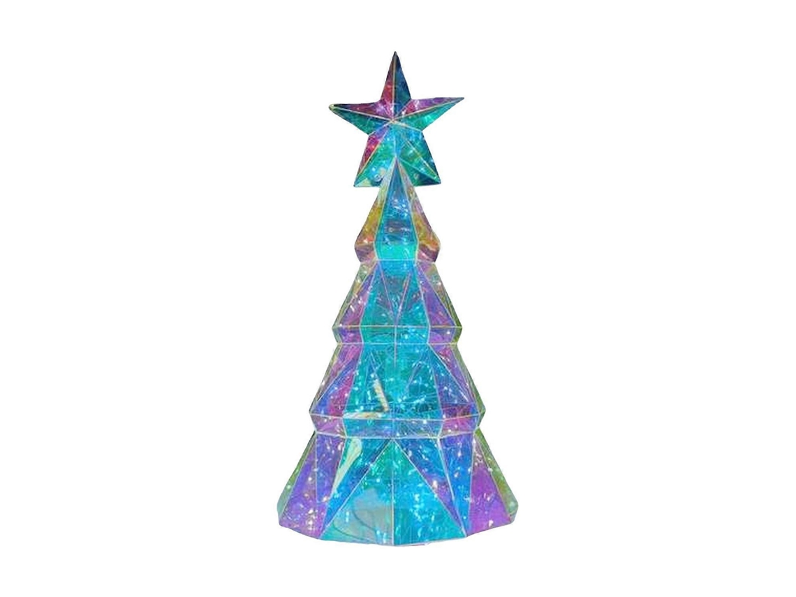 Enfeite De Natal De Led Com Poliedros Iluminados E Uma Estrela No Topo. Loja Olysi