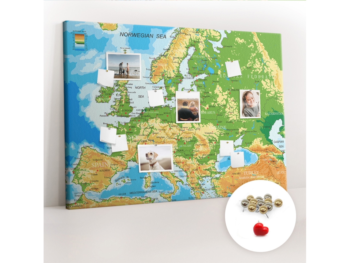 Quadro De Cortiça Geografia Do Mapa-múndi Para O Quarto Das Crianças Espelharte (140x100 Cm)