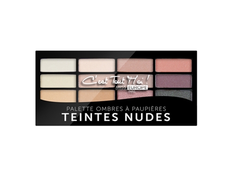 Miss Europe Paleta De Sombras De 12 Cores N°3 Tientes Nudes 12g Miss Europe Paris
