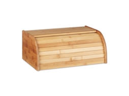 Caixa De Pão Em Bambu Relaxdays, Caixa De Pão Com Tampa De Enrolar, Hbt: 16,5x40x27,5 Cm, Pães E Bolos, Caixa De Pão Em Rolo, Natural