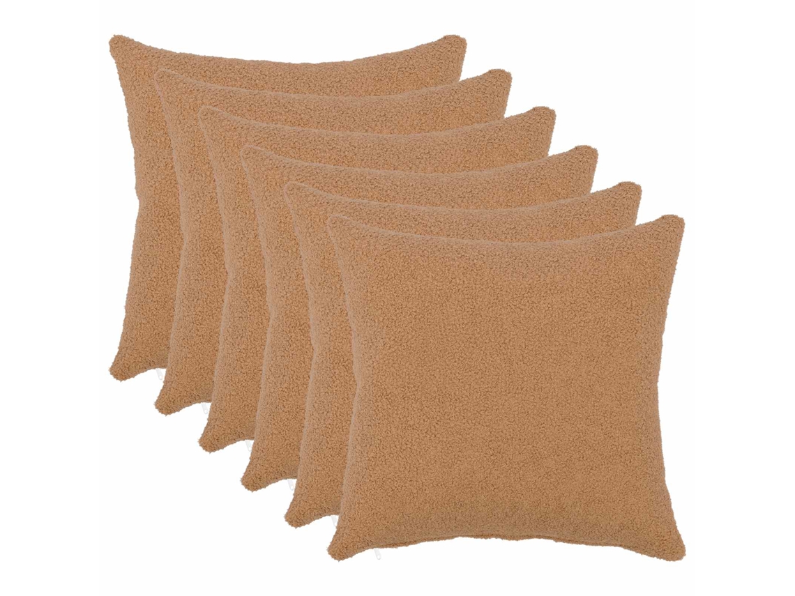 Vidaxl Capa Almofada 6 Pcs Heerlen Bege 40 X 40 Cm Bouclé