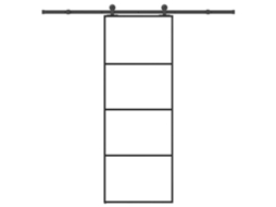 Vidaxl Porta Deslizante C/ Conj. Ferragens 76x205cm Vidro Esg/alumínio