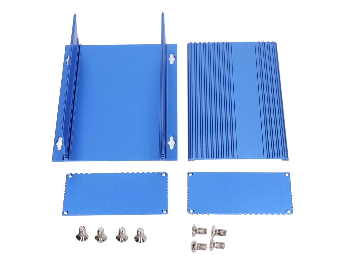 Caixa de alumínio impermeável divisível para DIY, 61x147x200mm, azul