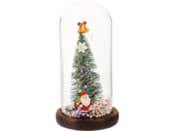 Árvore De Natal De Mesa Sob Vidro Com Luz Led, Mini Árvore De Natal Decorativa Transparente